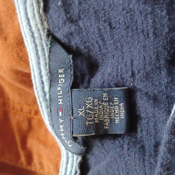 Tommy Hilfiger Navy and Green Striped 3/4 sleeve tee - Picture 6 of 7